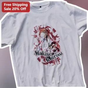 Makise Kurisu Steins;Gate Anime Character Graphic Tee Gift for Otaku Fans available at our Los Angeles warehouse