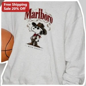 Marlboro Wild West Snoopy Cowboy Hoodie Vintage Retro...
