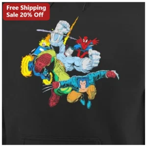 Marvel Superheroes Hoodie Retro Comic Book Graphic Pullover for Men Women Fans available at our Los Angeles warehouse