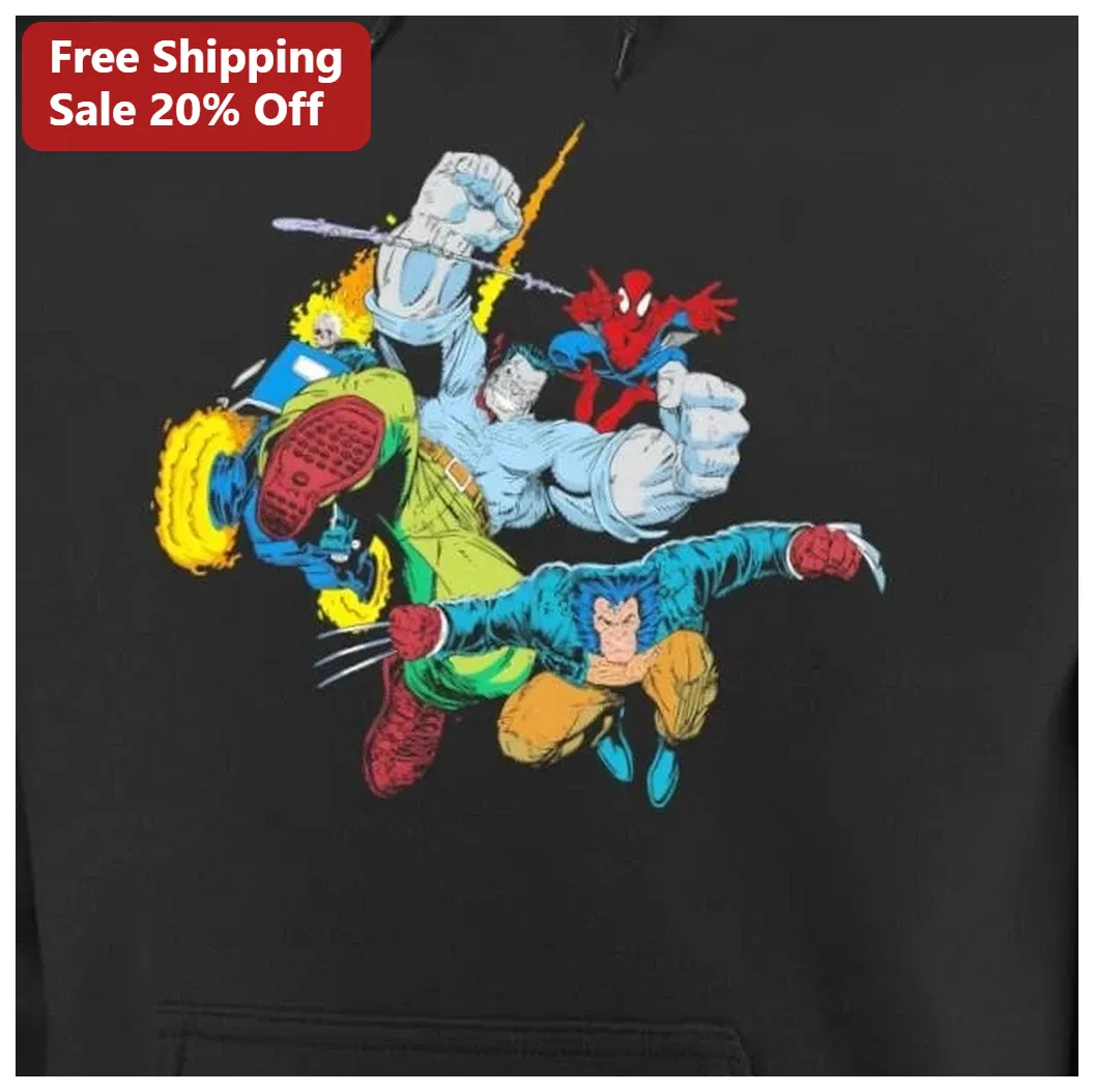 Marvel Superheroes Hoodie Retro Comic Book Graphic Pullover — Los Angeles Marvel Superheroes Hoodie Retro Comic Book Graphic Pullover for Men Women Fans available at our Los Angeles warehouse
