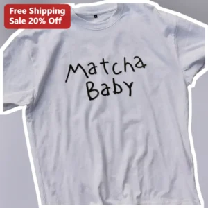 Matcha Baby Tee Aesthetic Graphic T-Shirt for Women Tea Lovers Gift available at our Los Angeles warehouse