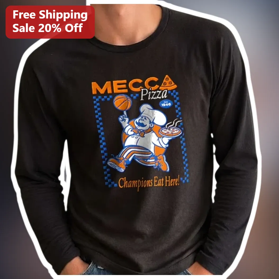 MECCA Pizza Champions Eat Here Long Sleeve Tee — Los Angeles MECCA Pizza Champions Eat Here Long Sleeve Tee available at our Los Angeles warehouse