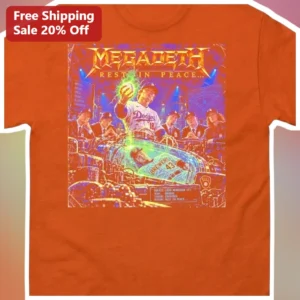 Megadeth Rest In Peace Shohei Ohtani Parody Graphic Tee available at our Los Angeles warehouse