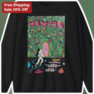 Mempho Long Sleeve Tee Psychedelic Space Astronaut Festival Merch available at our Los Angeles warehouse
