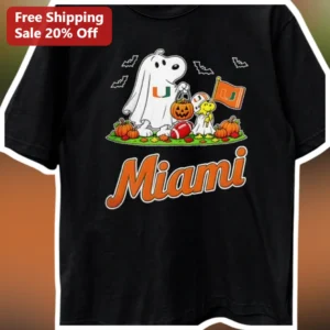 Miami Hurricanes Snoopy Halloween Tee Vintage Peanuts Woodstock...
