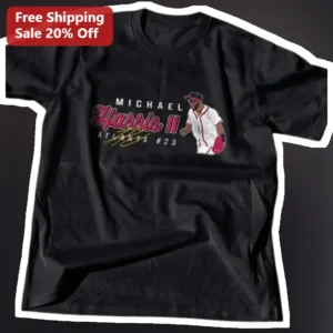 Michael Harris II Atlanta Braves #23 Signature Graphic Tee for Baseball Fans available at our Los Angeles warehouse