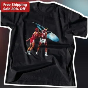 Michael Jordan Devil Angel Graphic Tee Retro Basketball Fan Gift available at our Los Angeles warehouse
