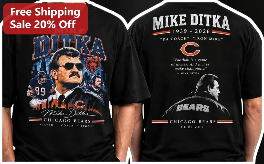 Mike Ditka Iron Mike Football Is A Game Of Inches Tee Chicag — Los Angeles Mike Ditka Iron Mike Football Is A Game Of Inches Tee Chicago Bears Legend Tribute available at our Los Angeles warehouse