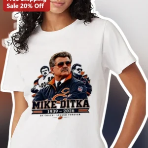 Mike Ditka Memorial Tee 1939-2026 Da Coach Legend Forever Tribute Shirt available at our Los Angeles warehouse