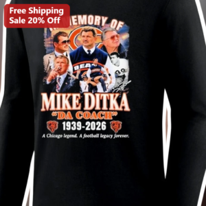 Mike Ditka Memorial Tee Da Coach Chicago Legend Football Tribute Shirt available at our Los Angeles warehouse