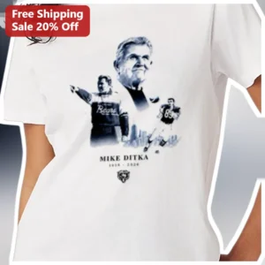 Mike Ditka Memorial Tribute Tee Chicago Bears Legend NFL Hall of Fame Shirt available at our Los Angeles warehouse