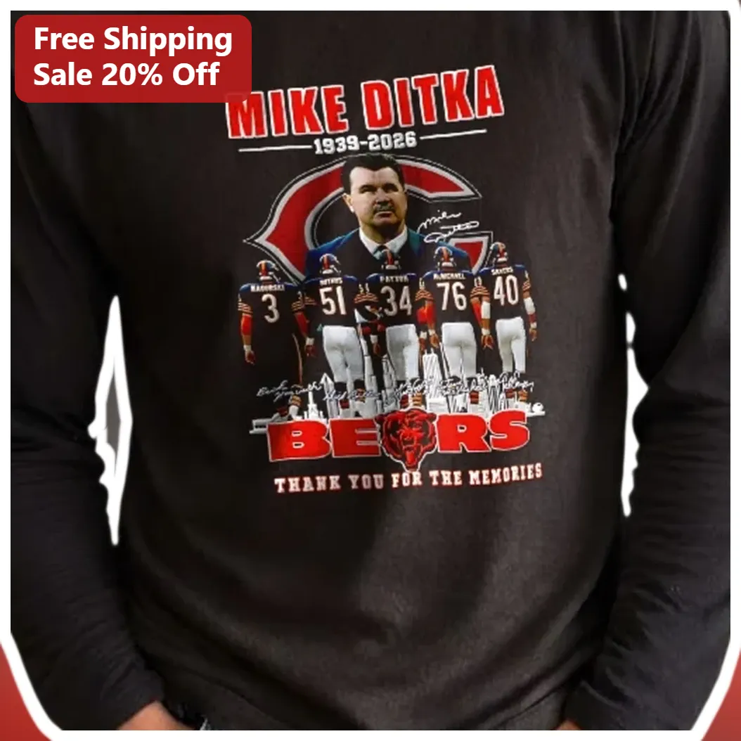 Mike Ditka Thank You For The Memories Long Sleeve Shirt Chic — Los Angeles Mike Ditka Thank You For The Memories Long Sleeve Shirt Chicago Bears Tribute Iron Mike NFL Legend M available at our Los Angeles warehouse