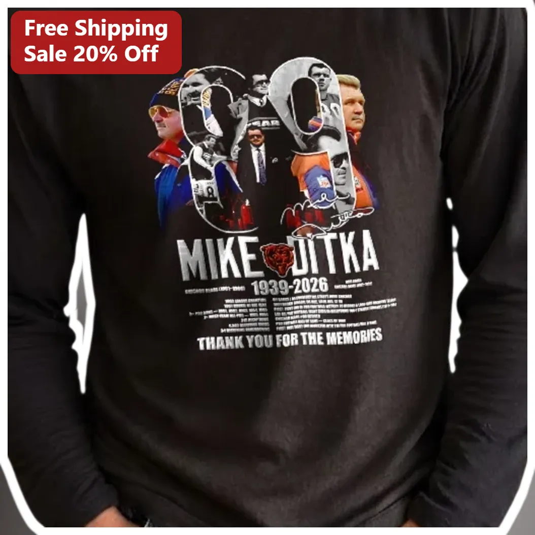Mike Ditka Thank You For The Memories Long Sleeve Shirt NFL — Los Angeles Mike Ditka Thank You For The Memories Long Sleeve Shirt NFL Legend Tribute available at our Los Angeles warehouse
