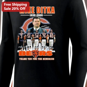 Mike Ditka Thank You For The Memories Tribute Long Sleeve Shirt Chicago Bears Legend Memorial Appare available at our Los Angeles warehouse