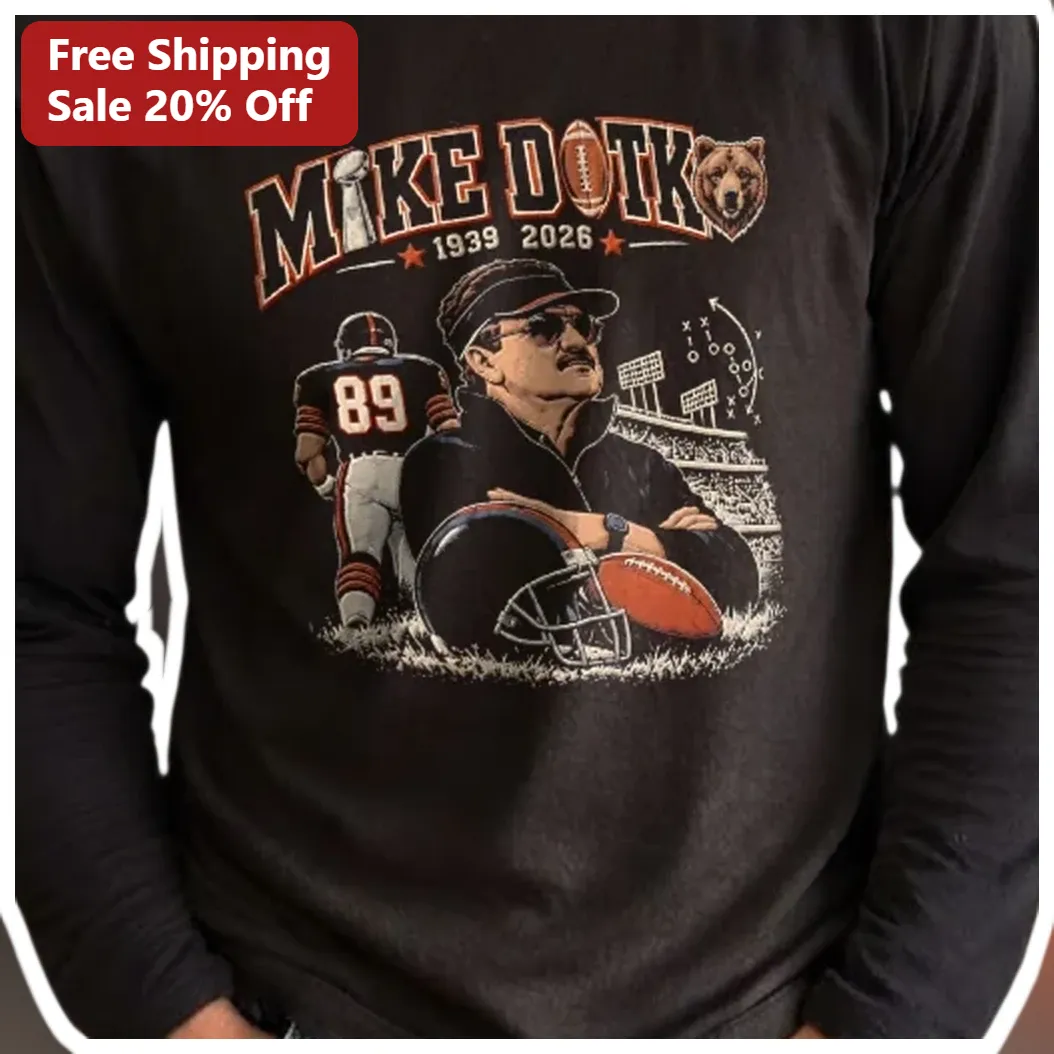 Mike Ditka Vintage Distressed Portrait Long Sleeve Tee Chica — Los Angeles Mike Ditka Vintage Distressed Portrait Long Sleeve Tee Chicago Bears NFL Legend Gift available at our Los Angeles warehouse