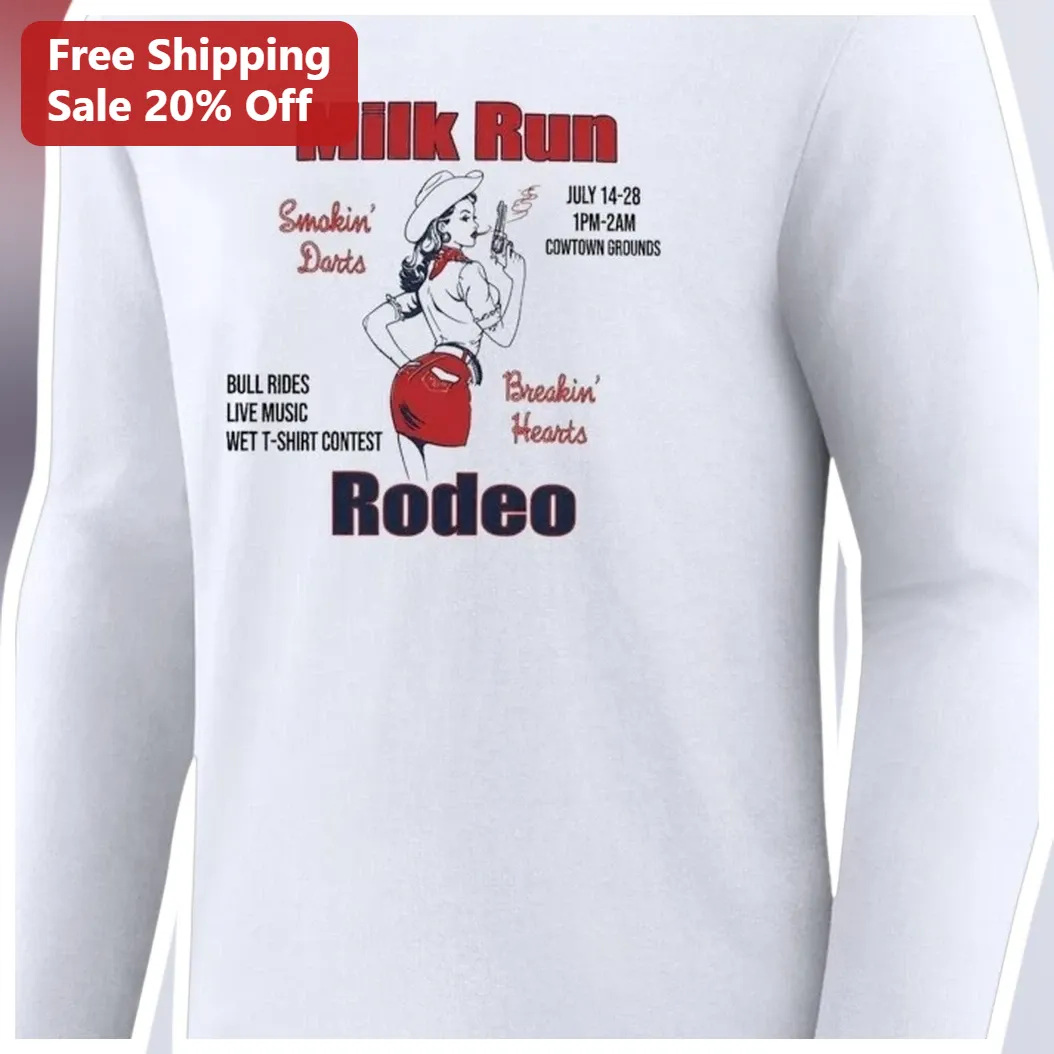 Milk Run Rodeo Smokin Darts Breakin Hearts Long Sleeve Tee V — Los Angeles Milk Run Rodeo Smokin Darts Breakin Hearts Long Sleeve Tee Vintage Western Pin Up Gift available at our Los Angeles warehouse