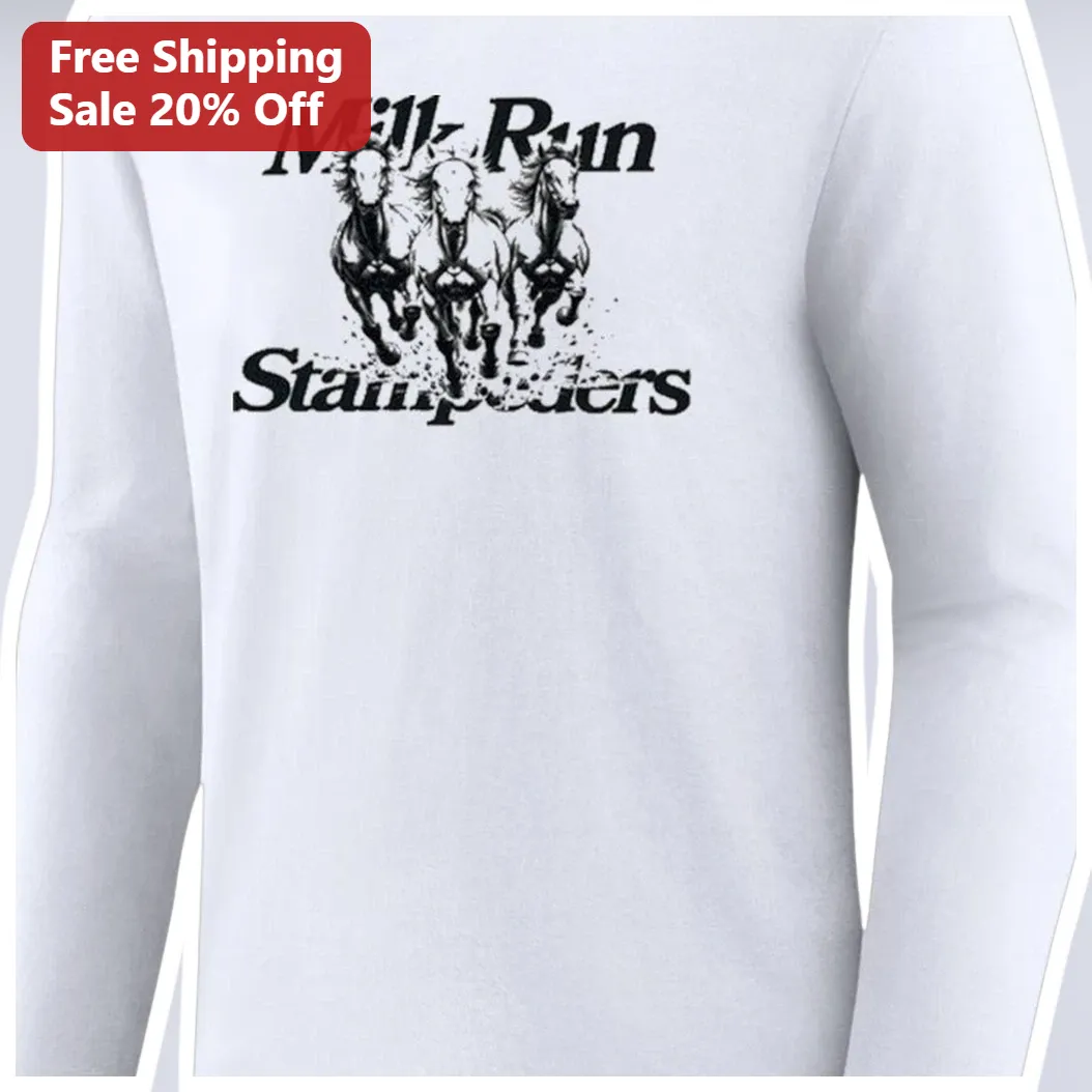 Mill Run Stampede Long Sleeve Tee Western Horse Gallop Graphic Shirt available at our Los Angeles warehouse
