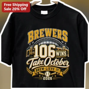 Milwaukee Brewers Wins Take October Brew-Lieve It Tee available at our Los Angeles warehouse