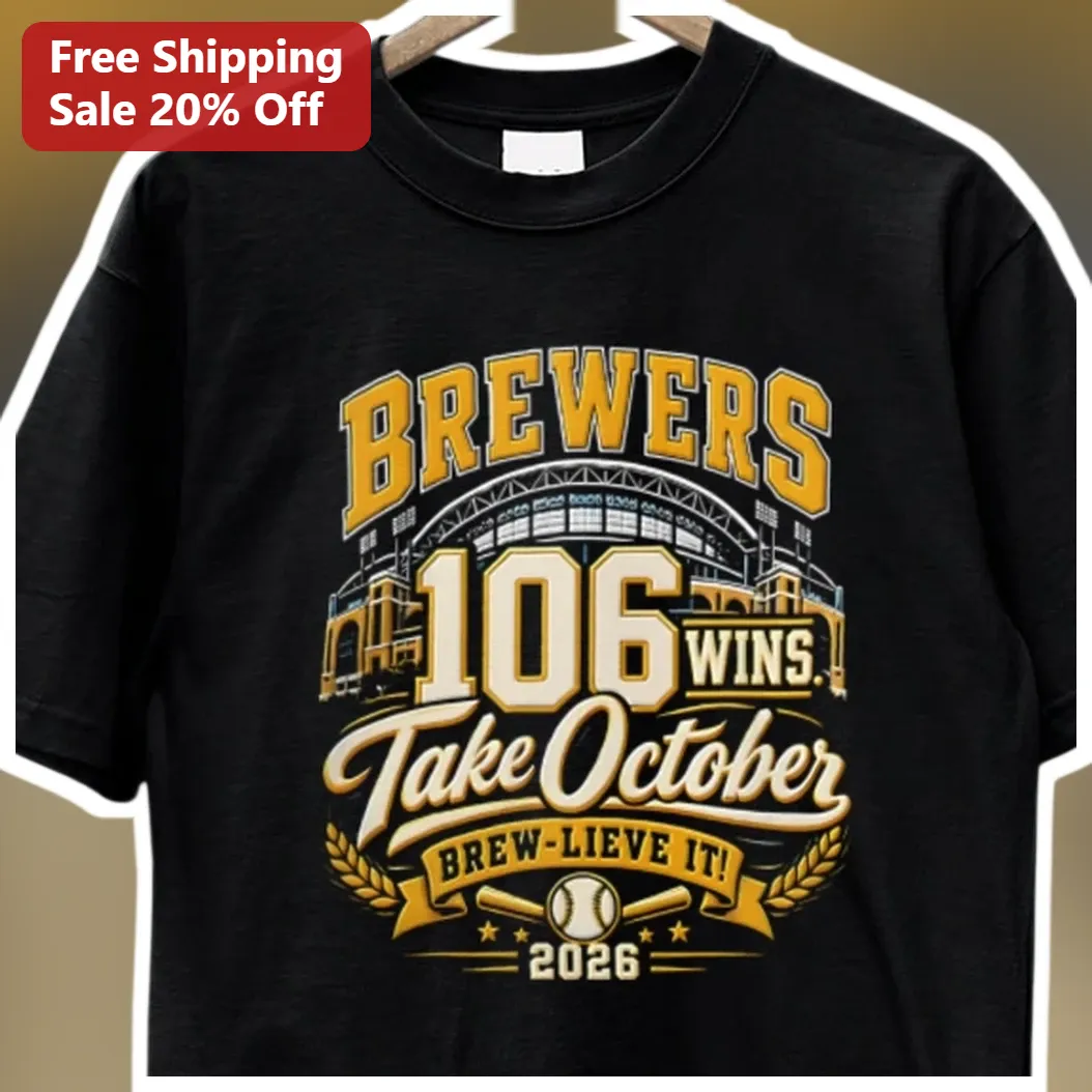 Milwaukee Brewers Wins Take October Brew-Lieve It Tee — Los Angeles Milwaukee Brewers Wins Take October Brew-Lieve It Tee available at our Los Angeles warehouse