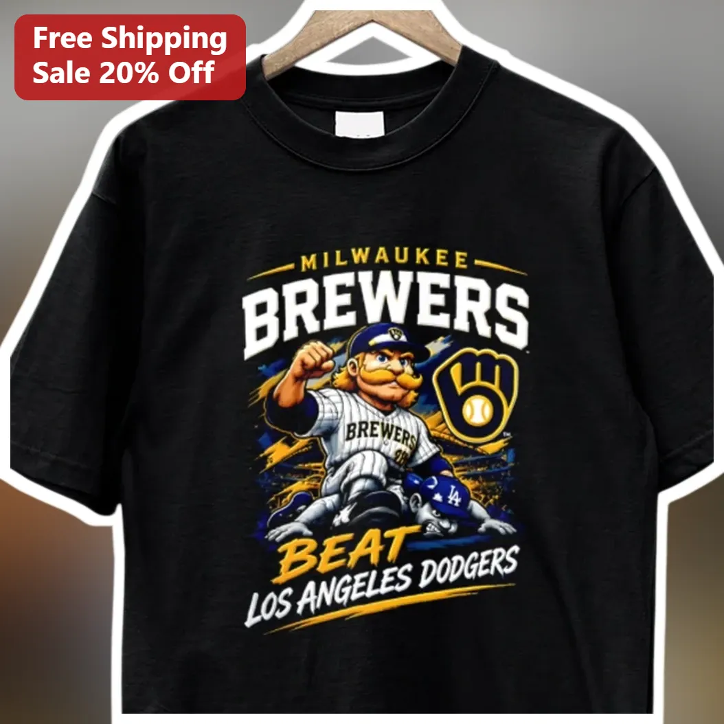 Milwaukee Brewers Beat Los Angeles Dodgers Tee Bernie Brewer — Los Angeles Milwaukee Brewers Beat Los Angeles Dodgers Tee Bernie Brewer Baseball Fan Gift available at our Los Angeles warehouse