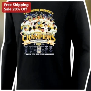 Milwaukee Brewers Champions NLCS Thank You For The Memories Long Sleeve Tee available at our Los Angeles warehouse