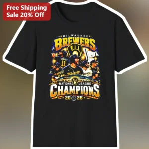 Milwaukee Brewers National League Champions Tee Christian Yelich Baseball Fan Gift available at our Los Angeles warehouse