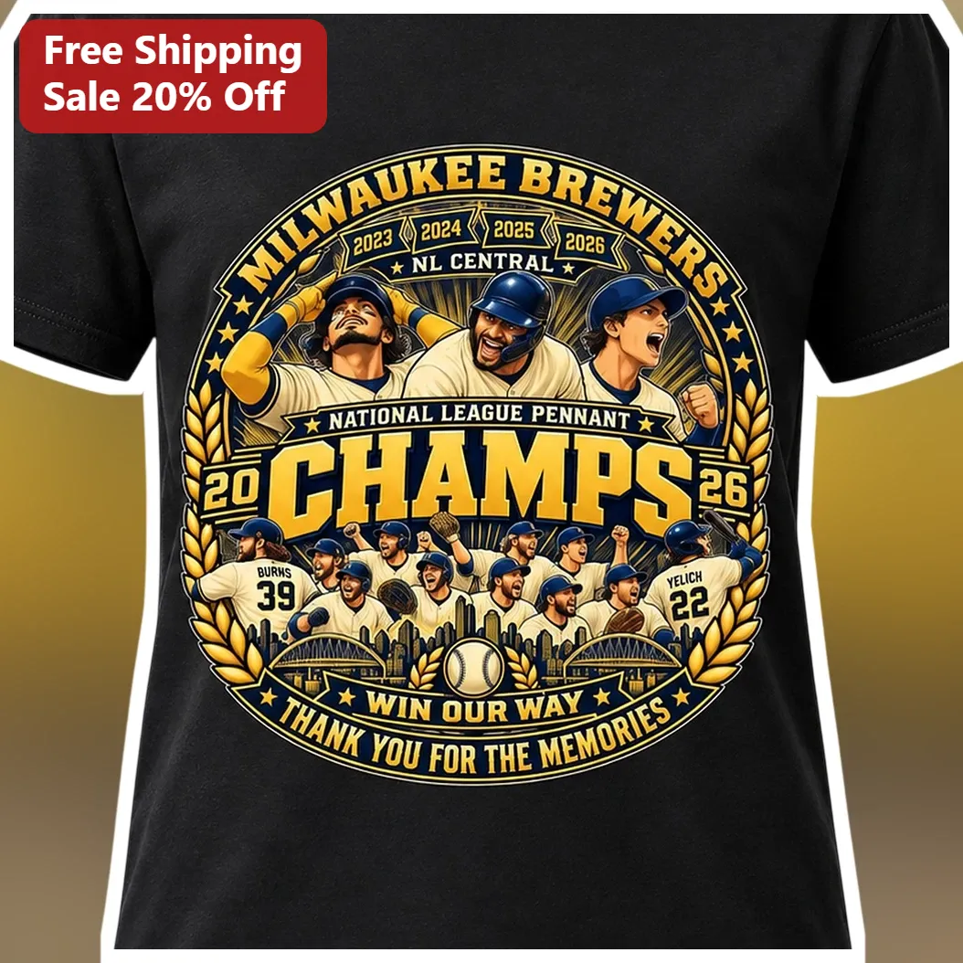 Milwaukee Brewers Win Our Way NL Central Champs Tee Thank Yo — Los Angeles Milwaukee Brewers Win Our Way NL Central Champs Tee Thank You For The Memories available at our Los Angeles warehouse