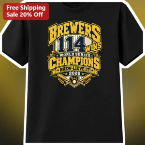 Milwaukee Brewers World Series Champions Tee BREW-LIEVE IT Wins Vintage Baseball Shirt available at our Los Angeles warehouse