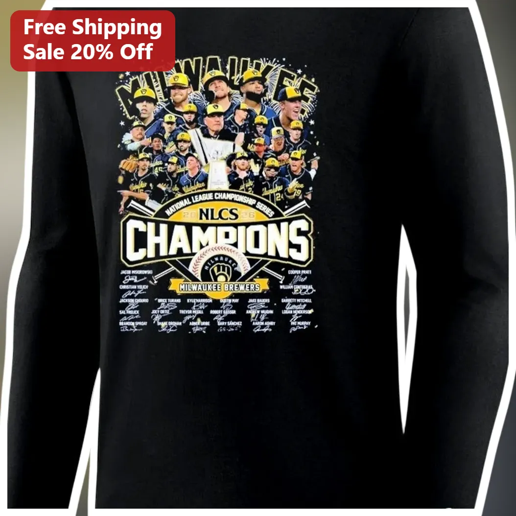 Milwaukee NLCS Champions Long Sleeve Tee Baseball Fans Commemorative Shirt available at our Los Angeles warehouse