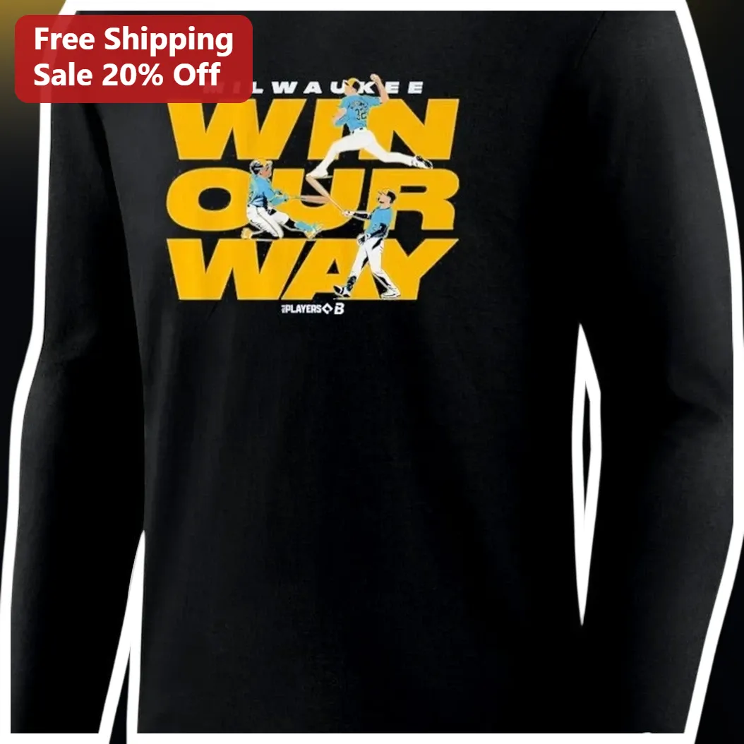 Milwaukee Win Our Way Long Sleeve Tee Baseball Star Wars Parody Gift for Men available at our Los Angeles warehouse