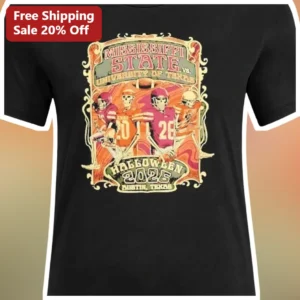 Mississippi State vs University of Texas Halloween 2026 Skeleton Football Vintage Graphic Tee available at our Los Angeles warehouse