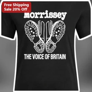 Morrissey The Voice of Britain Tee Indie Rock Band Merch Gift for Smiths Fans available at our Los Angeles warehouse