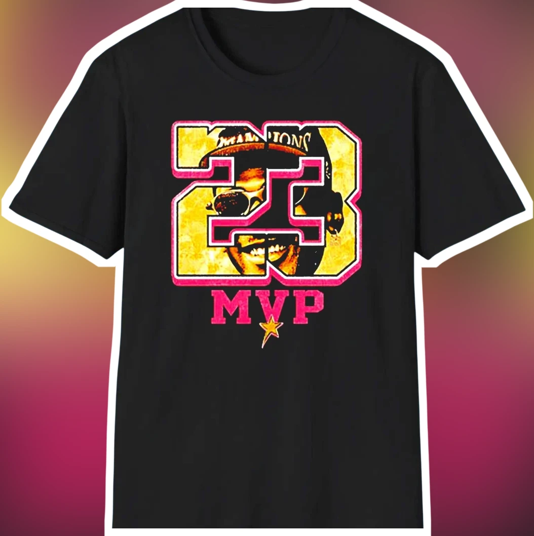 MVP Tee LeBron James Basketball Fan Graphic Shirt King James — Los Angeles MVP Tee LeBron James Basketball Fan Graphic Shirt King James Number 23 Vintage Style available at our Los Angeles warehouse