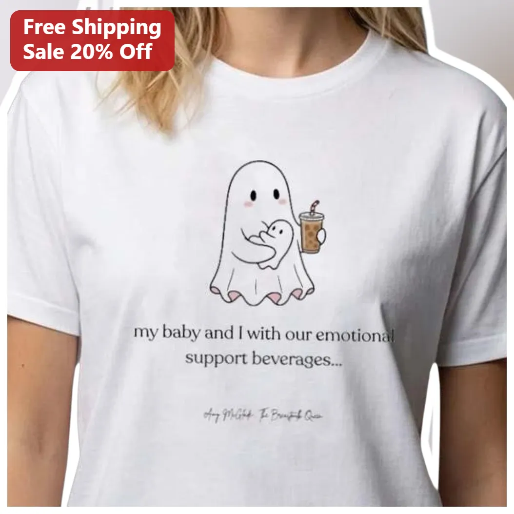 My Baby and I With Our Emotional Support Beverages Tee Cute — Los Angeles My Baby and I With Our Emotional Support Beverages Tee Cute Ghost Coffee Lover Gift for New Moms available at our Los Angeles warehouse