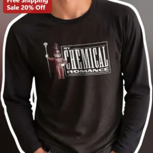 My Chemical Romance Long Sleeve Tee I Bleed Skeleton Band Logo Merch available at our Los Angeles warehouse