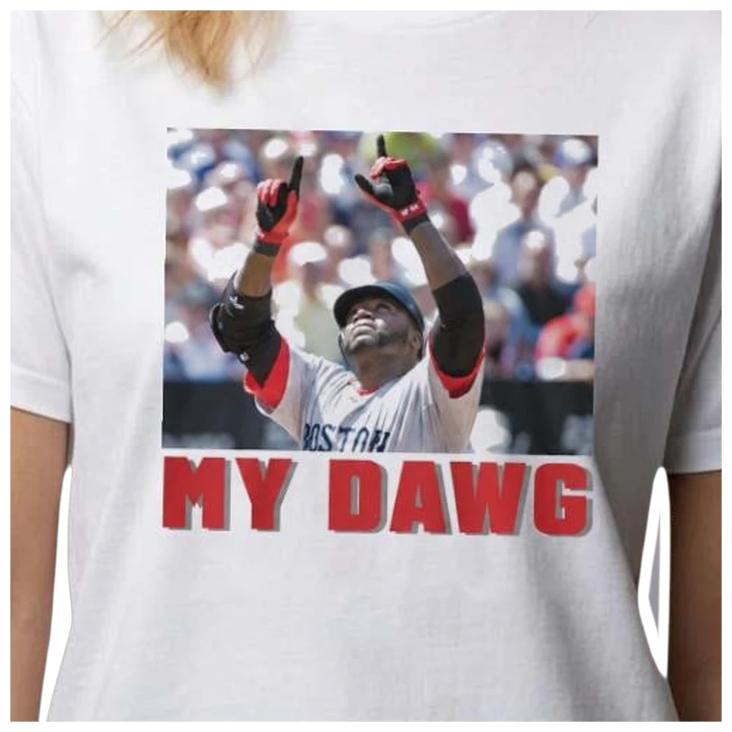 My Dawg Tee David Ortiz Big Papi Boston Red Sox Retro Bootleg Style Graphic Shirt available at our Los Angeles warehouse