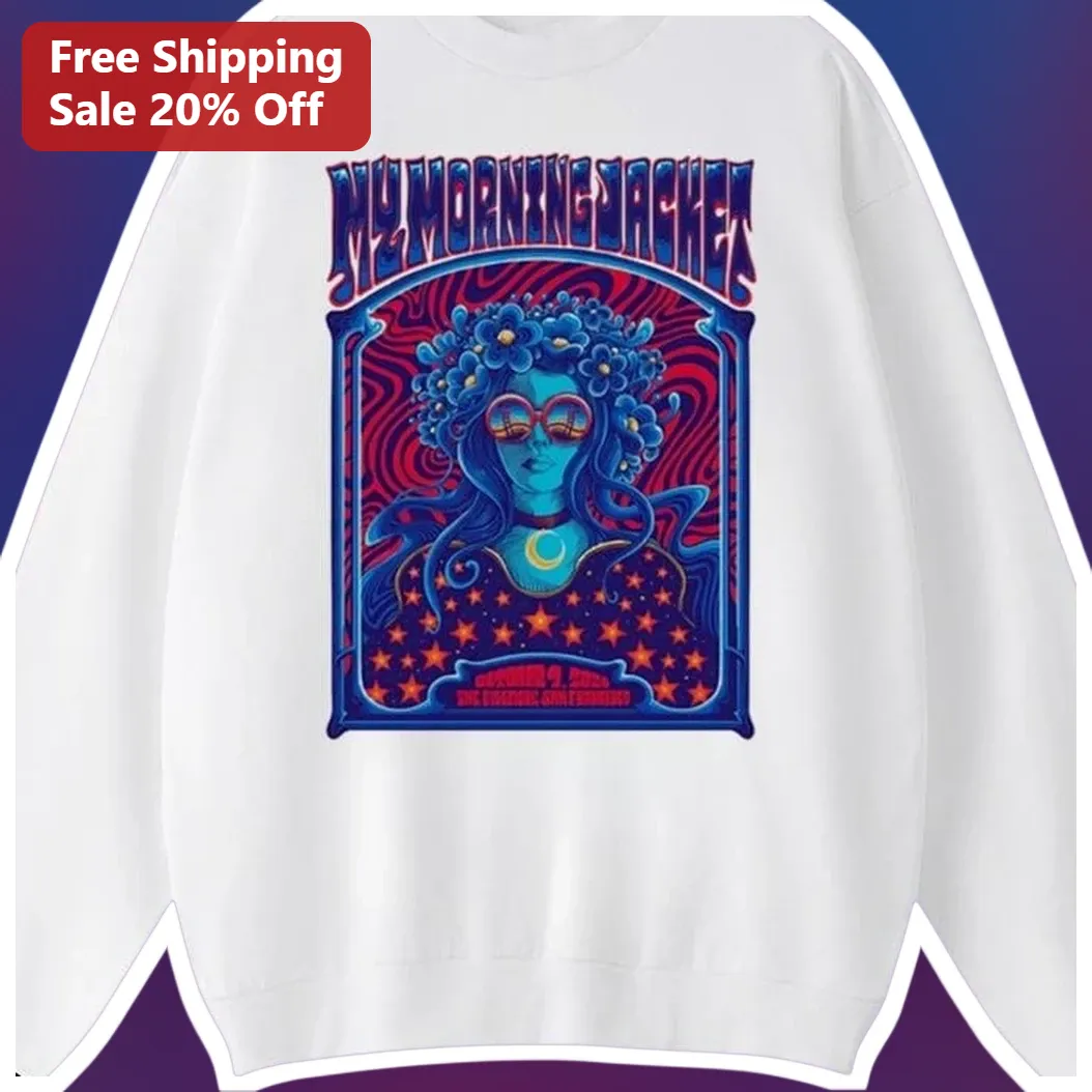 My Morning Jacket Psychedelic Retro Concert Poster Sweatshir — Los Angeles My Morning Jacket Psychedelic Retro Concert Poster Sweatshirt Indie Rock Band Merch Gift available at our Los Angeles warehouse
