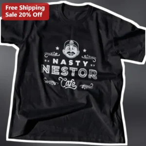 Nasty Nestor Cafe Tee Vintage Logo Baseball Fan Shirt for Men Women available at our Los Angeles warehouse