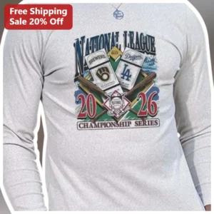 National League Championship Series Long Sleeve Tee 2026 Baseball Playoff Merch available at our Los Angeles warehouse