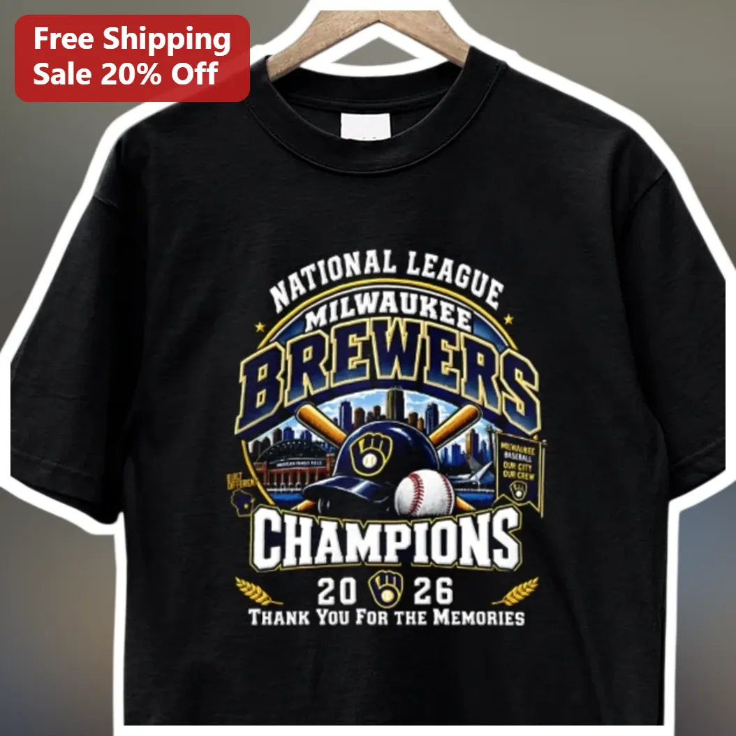 National League Milwaukee Brewers Champions 2026 Thank You F — Los Angeles National League Milwaukee Brewers Champions 2026 Thank You For The Memories Tee available at our Los Angeles warehouse