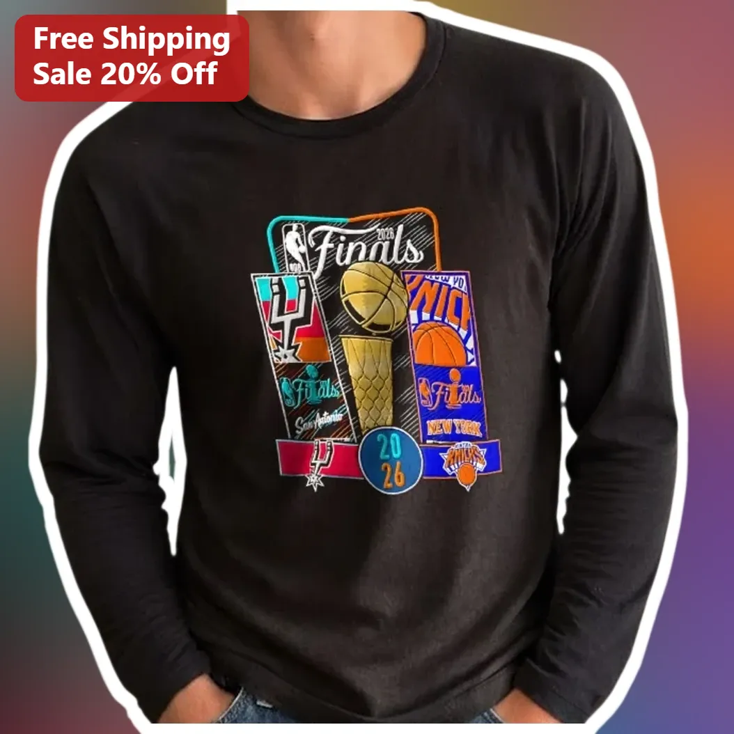 NBA Finals 2026 San Antonio Spurs vs New York Knicks Long Sleeve Tee available at our Los Angeles warehouse
