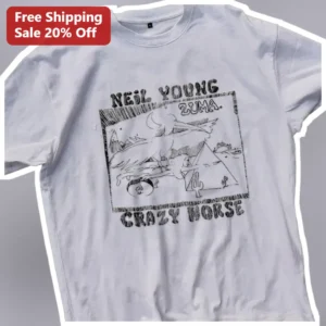 Neil Young Crazy Horse Tee Vintage Zuma Album Art Graphic Shirt Classic Rock Band Merch available at our Los Angeles warehouse