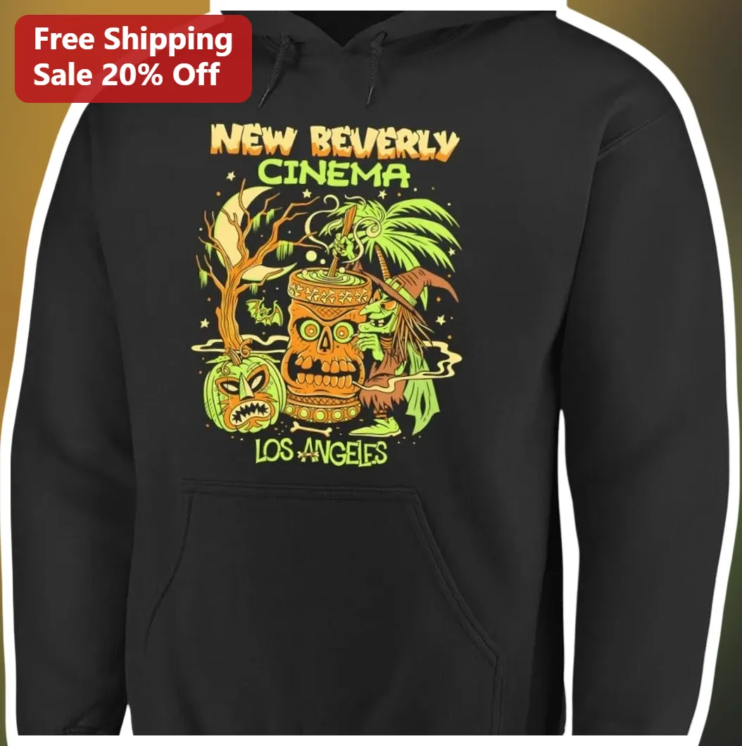 New Beverly Cinema Los Angeles Vintage Horror Tiki Hoodie Cu — Los Angeles New Beverly Cinema Los Angeles Vintage Horror Tiki Hoodie Cult Classic Film Merch available at our Los Angeles warehouse