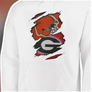 Nick Chubb Cleveland Browns Georgia Bulldogs Hoodie College to Pro Crossover Fan Apparel available at our Los Angeles warehouse