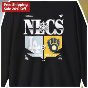 NLCS Postseason Dodgers vs Brewers Long Sleeve Tee MLB Playoff Fan Gear Gift available at our Los Angeles warehouse