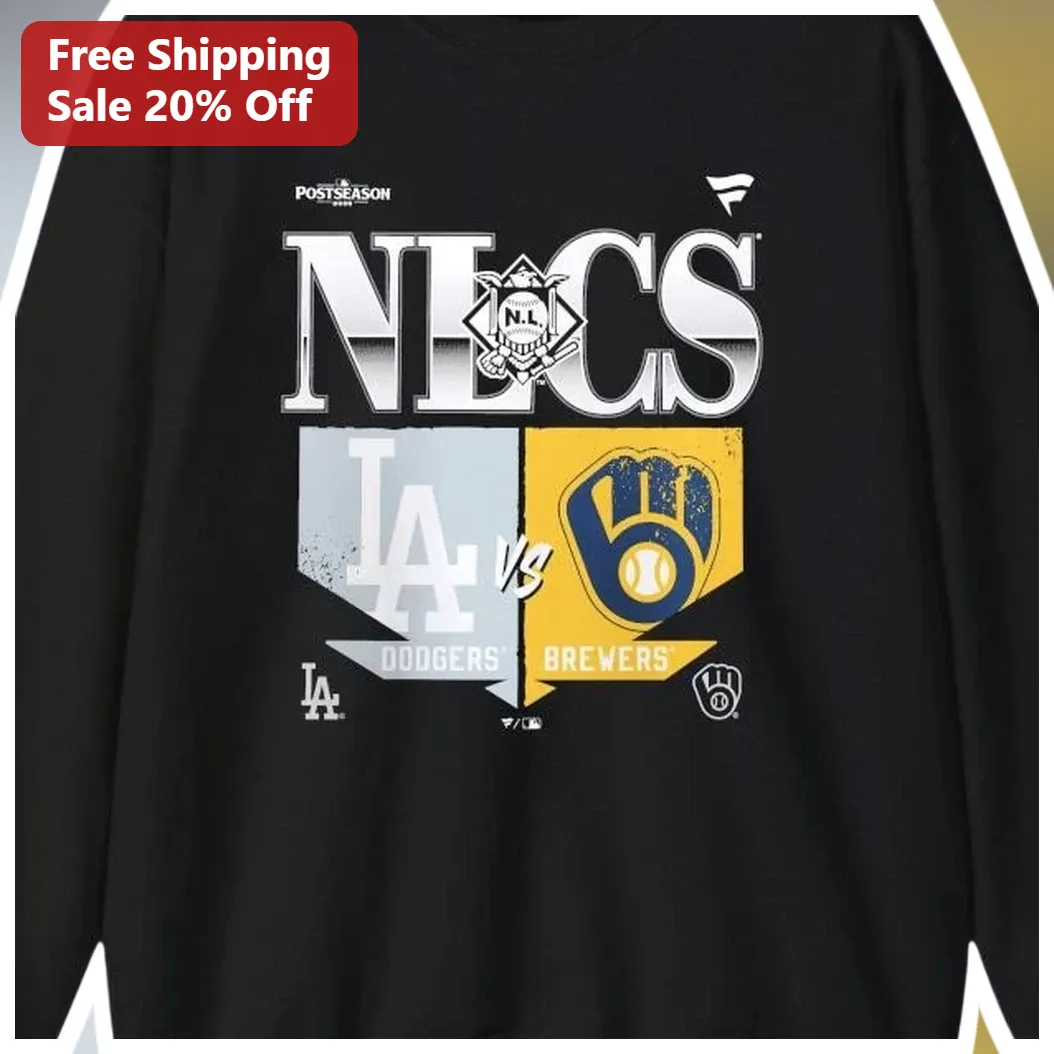 NLCS Postseason Dodgers vs Brewers Long Sleeve Tee MLB Playo — Los Angeles NLCS Postseason Dodgers vs Brewers Long Sleeve Tee MLB Playoff Fan Gear Gift available at our Los Angeles warehouse