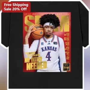 No Intro Needed Tyran Stokes Kansas Jayhawks Basketball Slam Magazine Cover Graphic Tee available at our Los Angeles warehouse