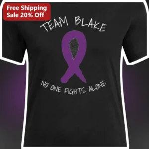 No One Fights Alone Cancer Awareness Ribbon Tee Personalized Support Gift for Fighters available at our Los Angeles warehouse