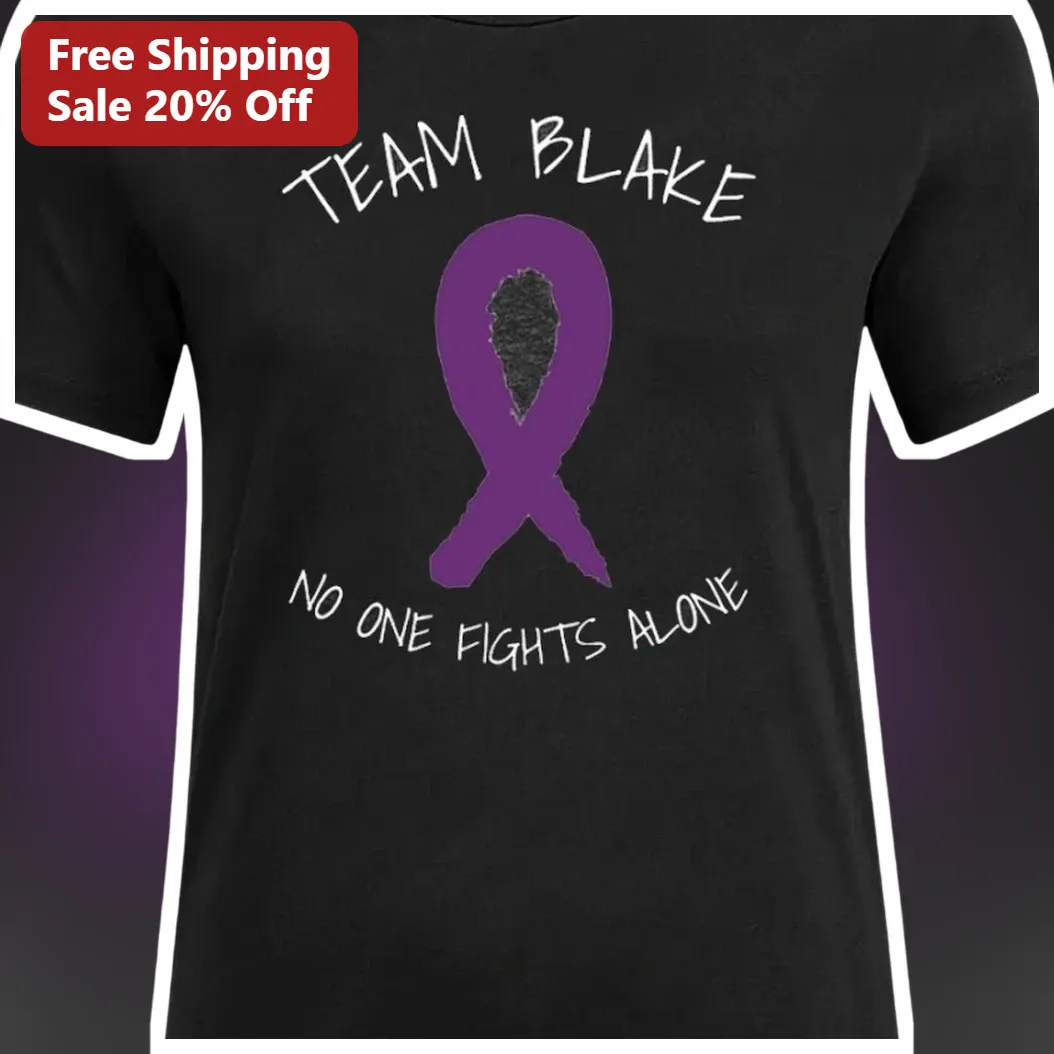 No One Fights Alone Cancer Awareness Ribbon Tee Personalized — Los Angeles No One Fights Alone Cancer Awareness Ribbon Tee Personalized Support Gift for Fighters available at our Los Angeles warehouse