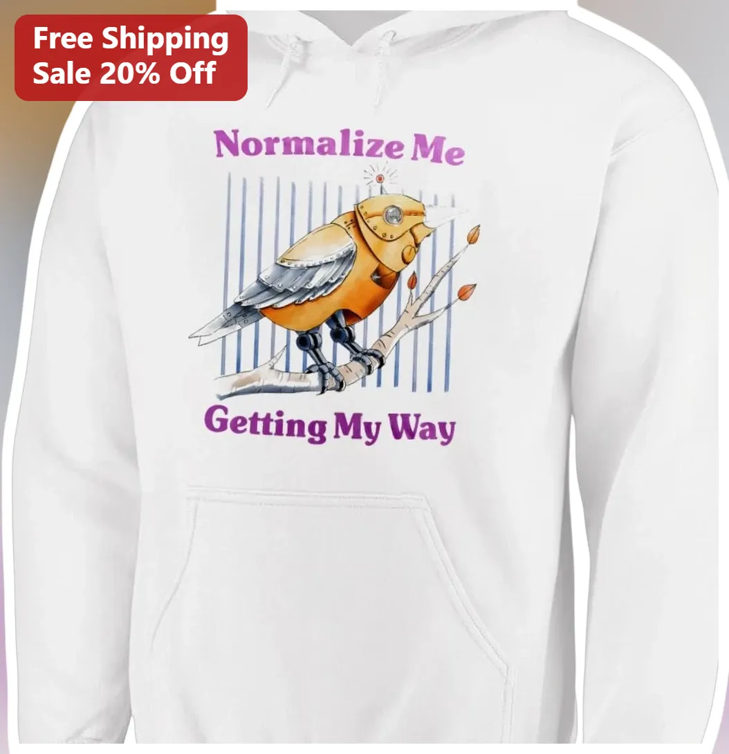 Normalize Me Getting My Way Hoodie Steampunk Bird Graphic Pullover available at our Los Angeles warehouse